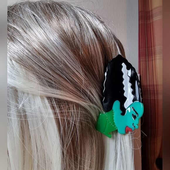 BRIDE OF FRANKENSTEIN HALLOWEEN HAIR CLAW CLIP - Picture 2 of 6